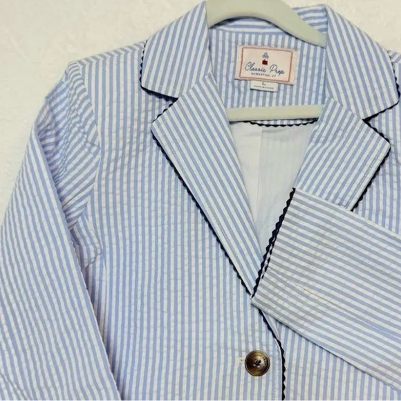 NWT SzL Classic Laura Seersucker Blazer - Picture 3 of 7